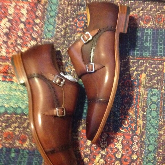 Curatore Pozzo Men\'s Brown Leather Double Monk Strap Dress Shoes- 11(EU44) - NIB main image 5